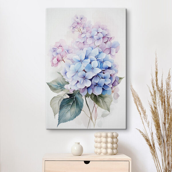 Gemälde von Blumen auf weißem Hintergrund Gemälde von Blumen auf weißem Hintergrund