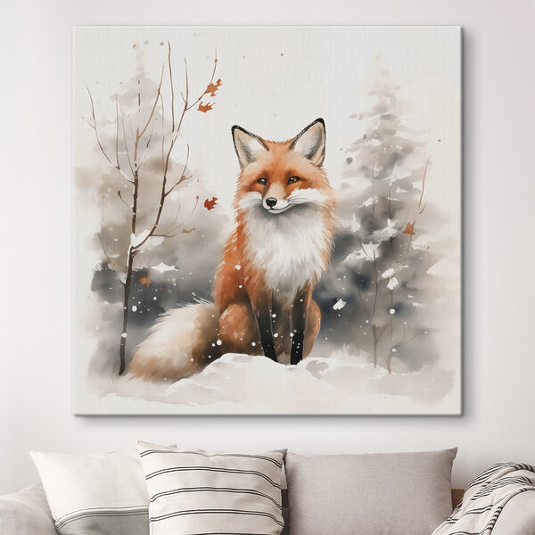 Fuchs im Schnee sitzend Fuchs im Schnee sitzend