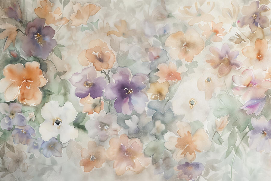 Malerei von Blumen auf einer weißen Fläche