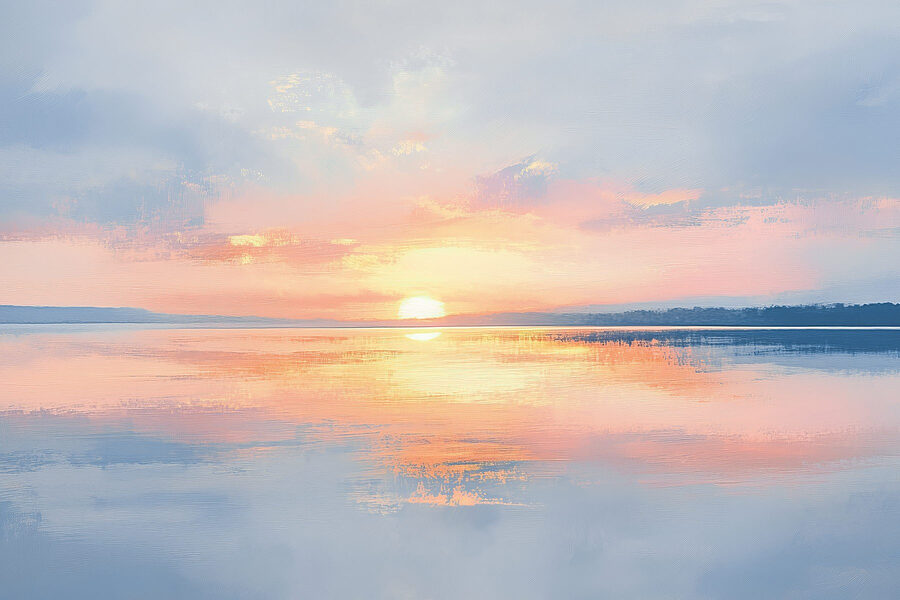 Sonnenuntergang über einer Wasserfläche