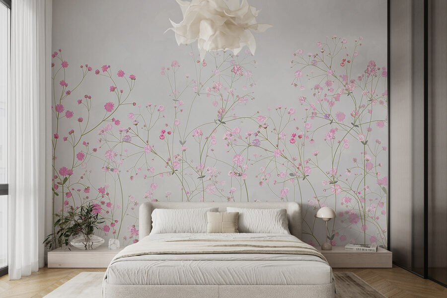 Gruppe von rosa Blumen