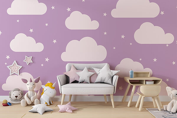 Muster aus Wolken und Sternen Muster aus Wolken und Sternen