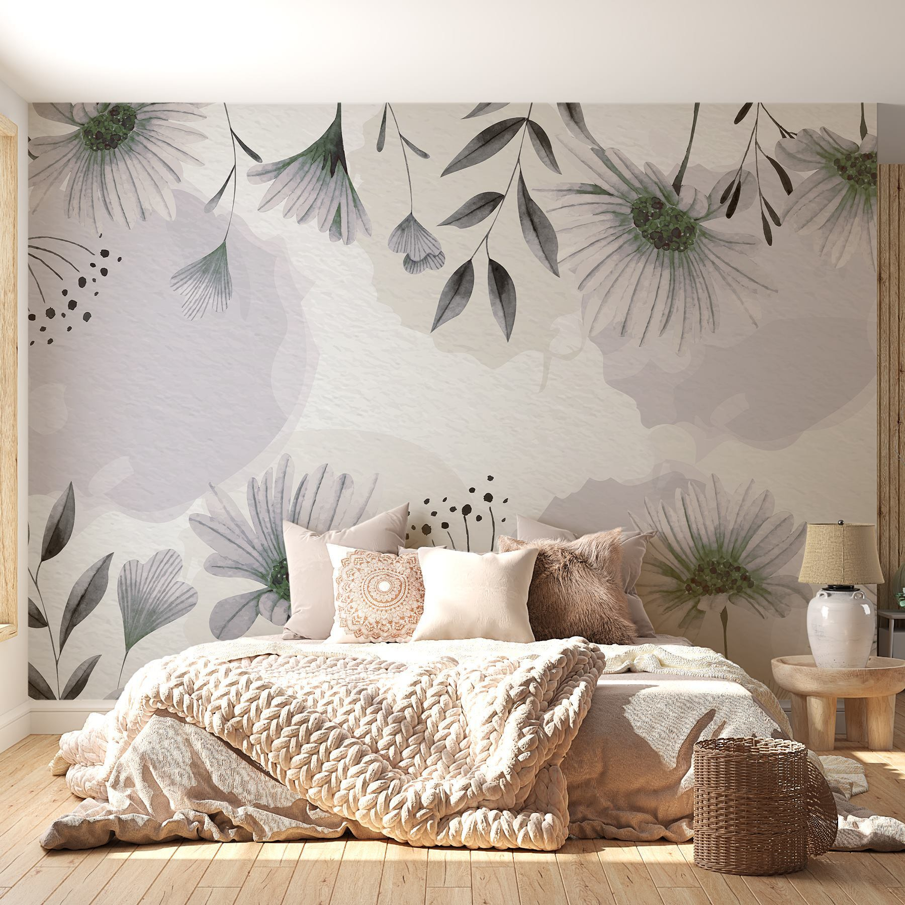 Delicate floral watercolor pattern design