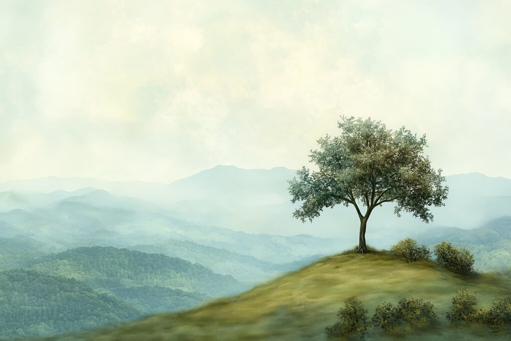 Baum auf einem Hügel Baum auf einem Hügel