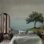 Fototapeten Baum auf einem Hügel