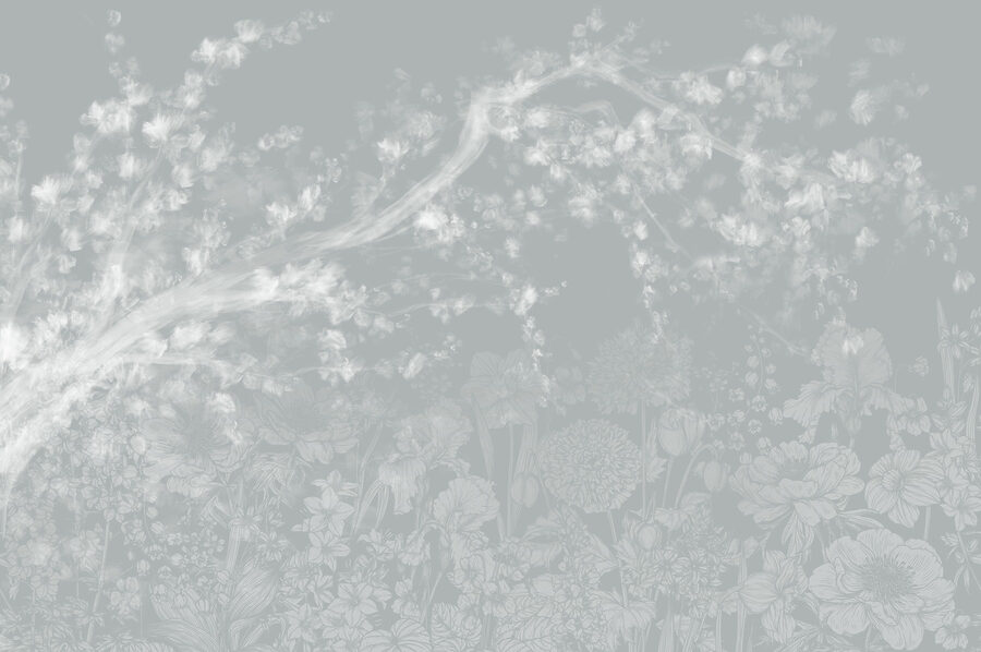 Weißes und graues florales Muster
