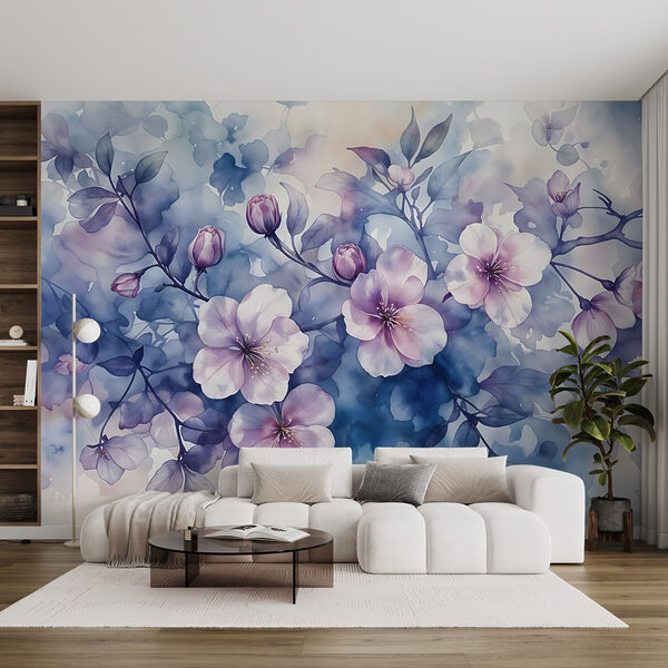 Malerei von Blumen auf einem Zweig Malerei von Blumen auf einem Zweig