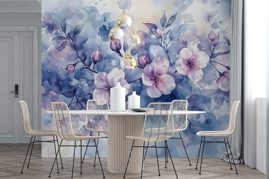 Painting of flowers on a branch Painting of flowers on a branch