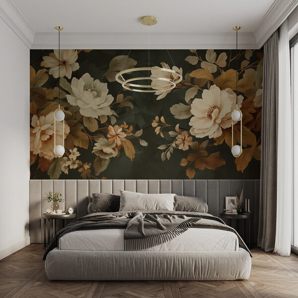 Elegantes Blumenarrangement auf dunklem Hintergrund Elegantes Blumenarrangement auf dunklem Hintergrund