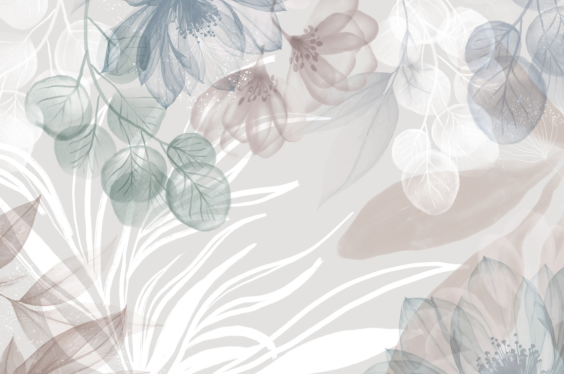 Delicate floral patterns in soft hues