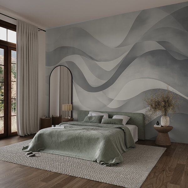 Grauer und weißer Hintergrund mit Wellenlinien Grauer und weißer Hintergrund mit Wellenlinien