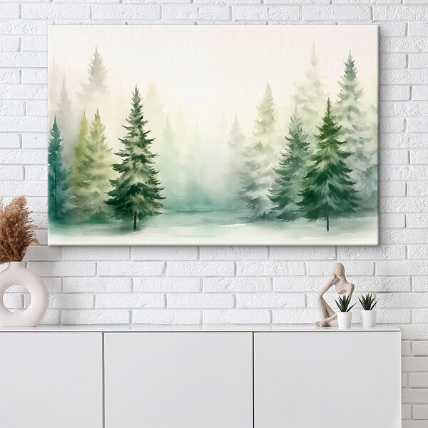 Aquarell von Bäumen in einem Wald Aquarell von Bäumen in einem Wald