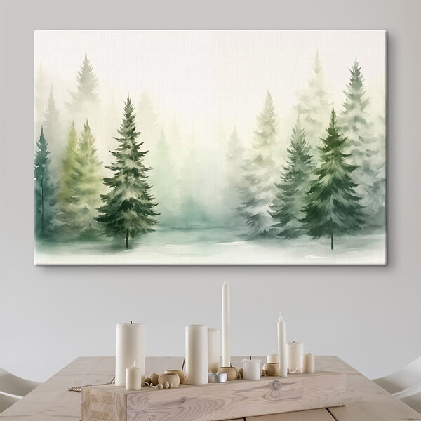 Aquarell von Bäumen in einem Wald Aquarell von Bäumen in einem Wald