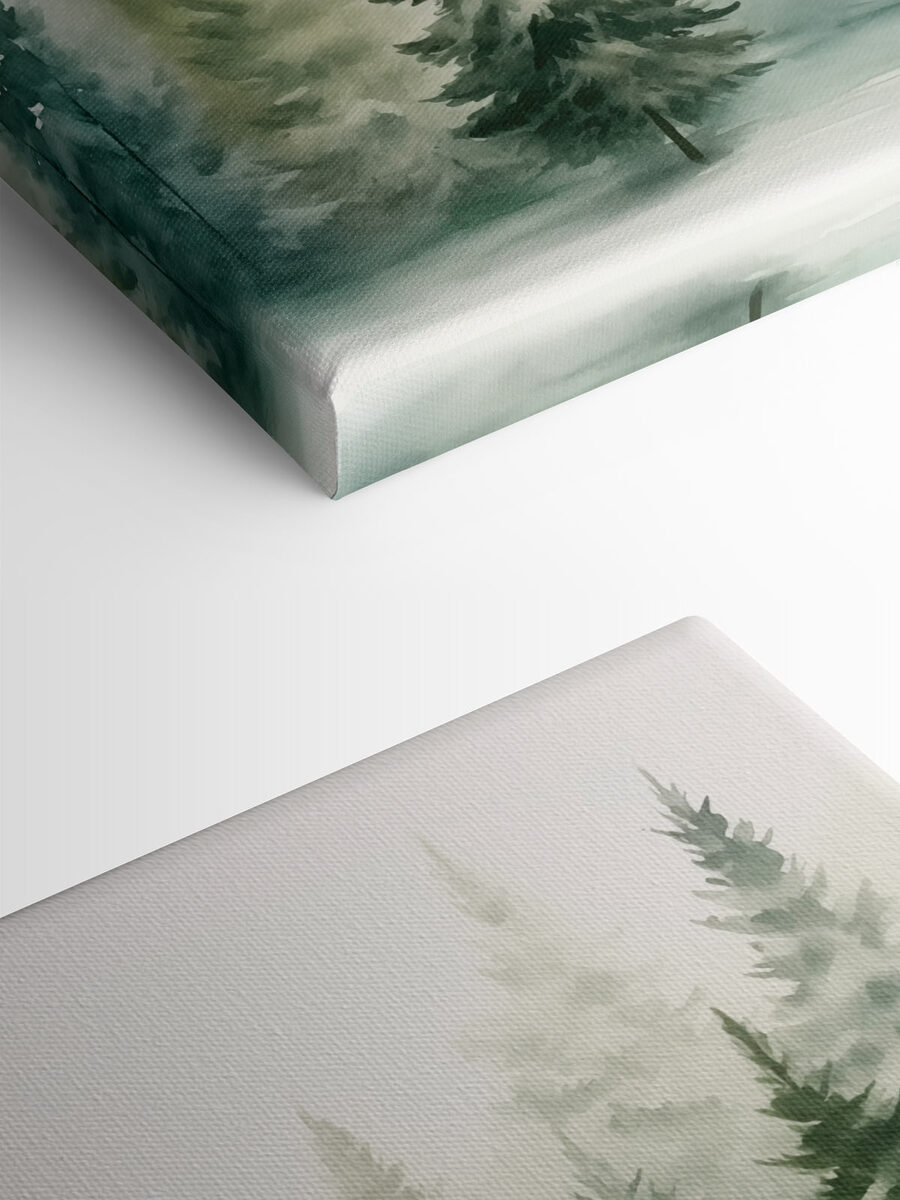 Aquarell von Bäumen in einem Wald Aquarell von Bäumen in einem Wald