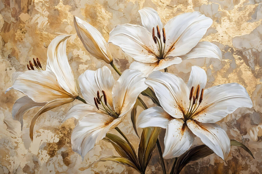Malerei von weißen Blumen