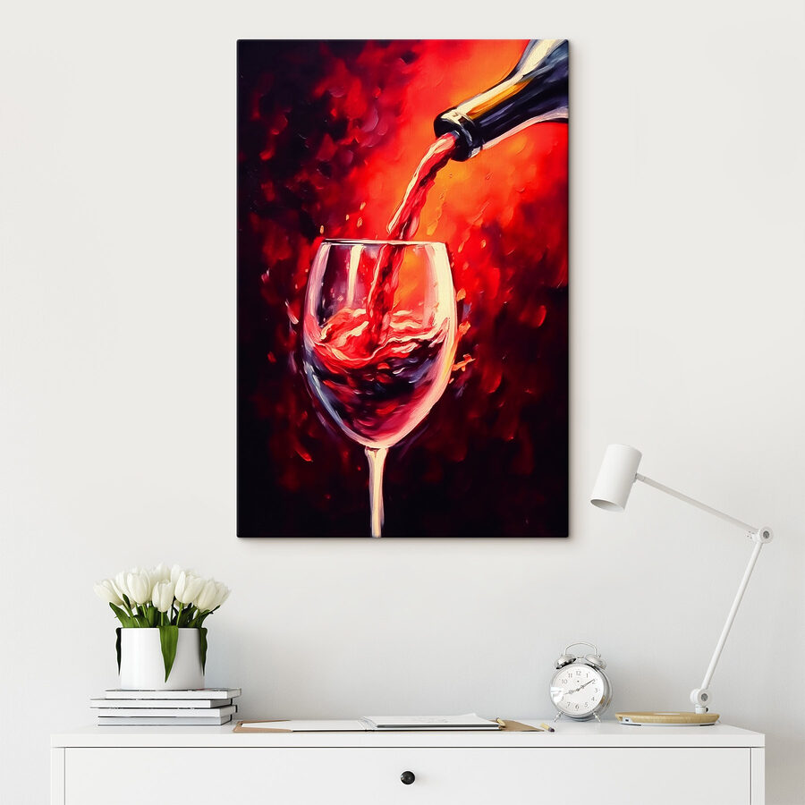 Einschenken von Wein in ein Glas