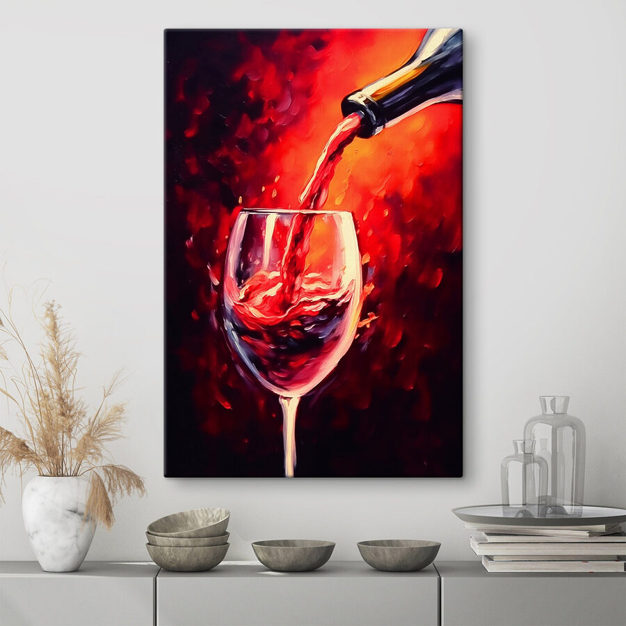 Einschenken von Wein in ein Glas