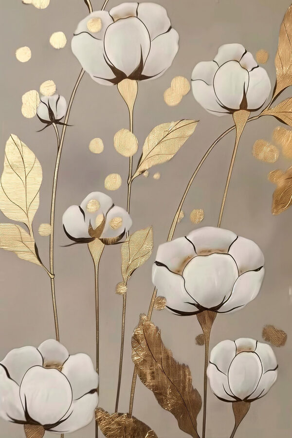 Painting of flowers and leaves