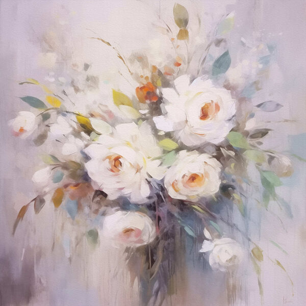 Malerei von weißen Blumen Malerei von weißen Blumen