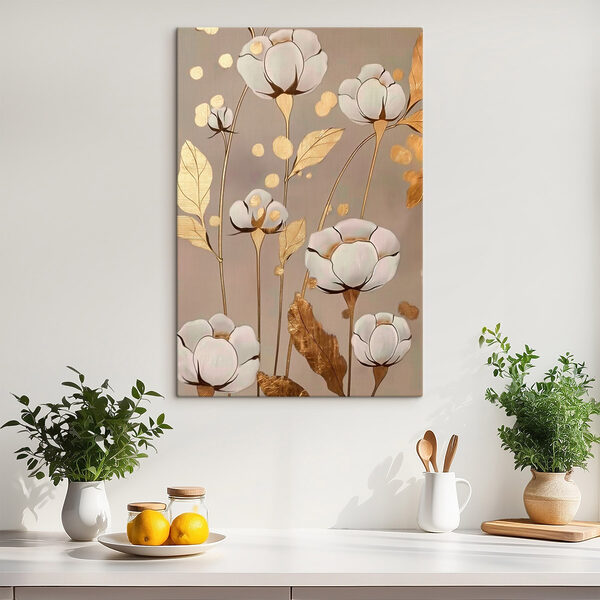 Painting of flowers and leaves