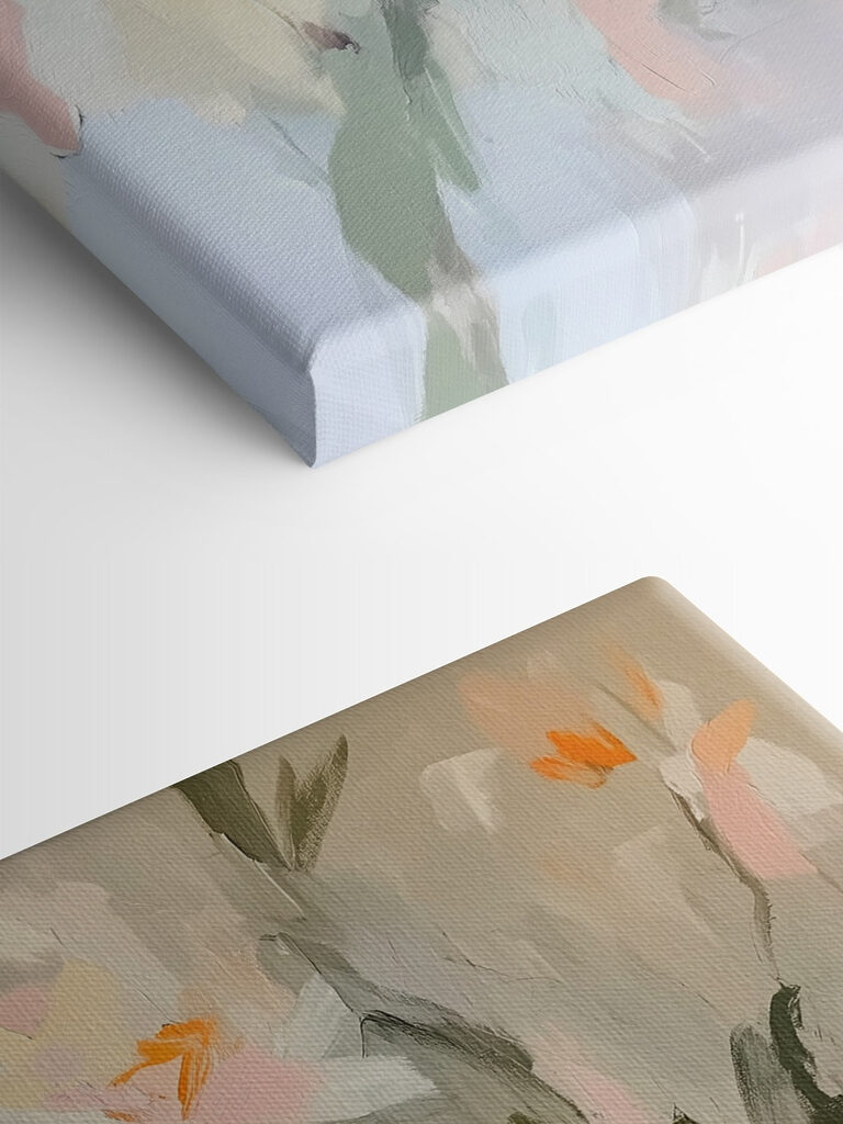 Painting of flowers on a wall Painting of flowers on a wall