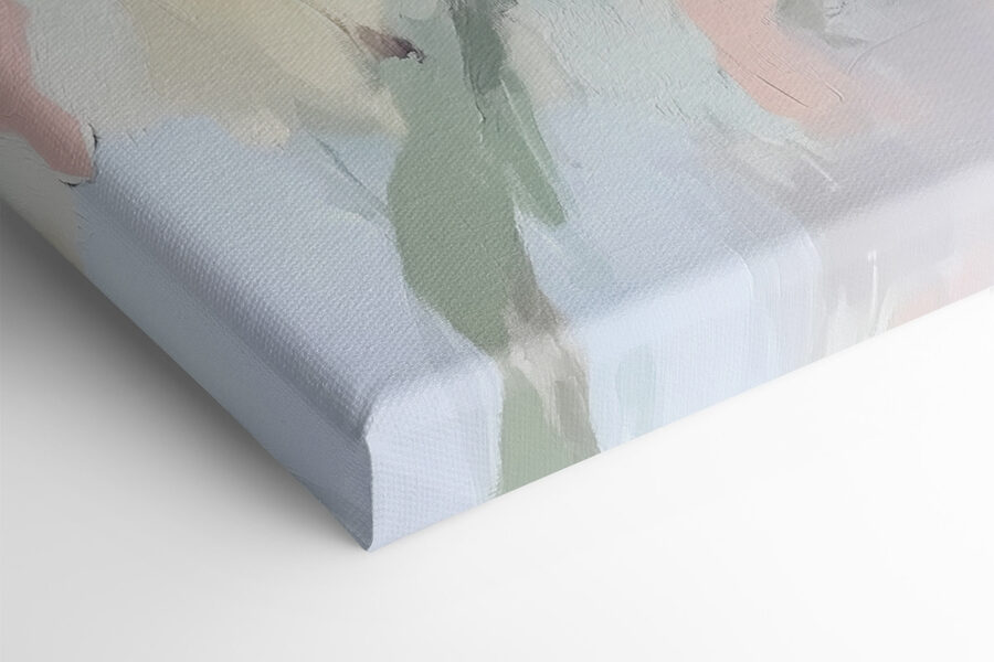 Gemälde mit Blumen an einer Wand