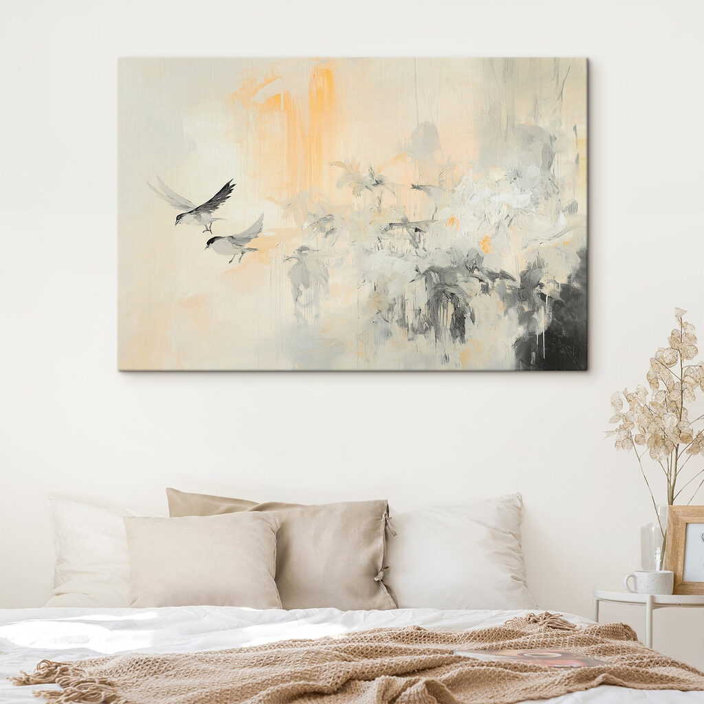 Painting of birds flying in the air Painting of birds flying in the air