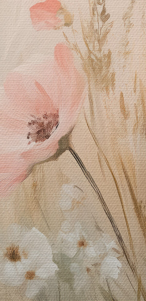Gemälde von Blumen auf einem Feld Gemälde von Blumen auf einem Feld