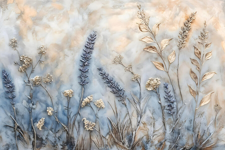 Malerei von Blumen und Blättern