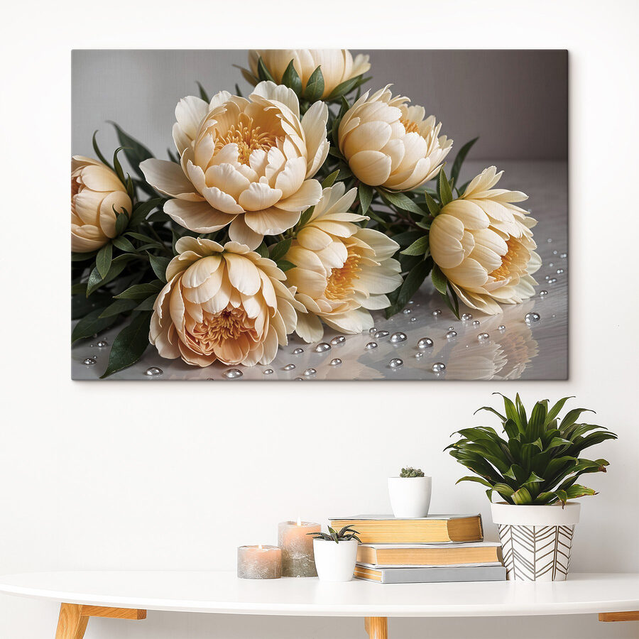 Gruppe von Blumen auf einem Tisch