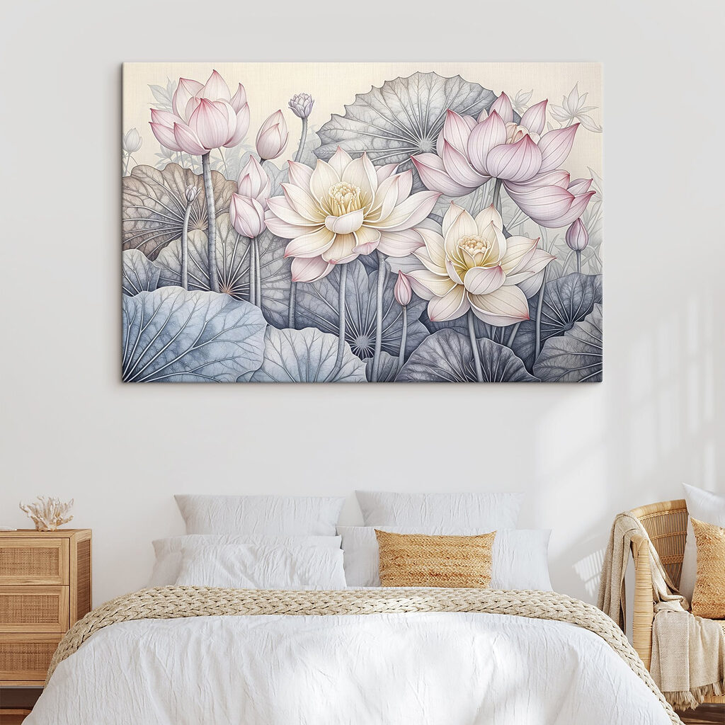 Delicate blooms in tranquil waters