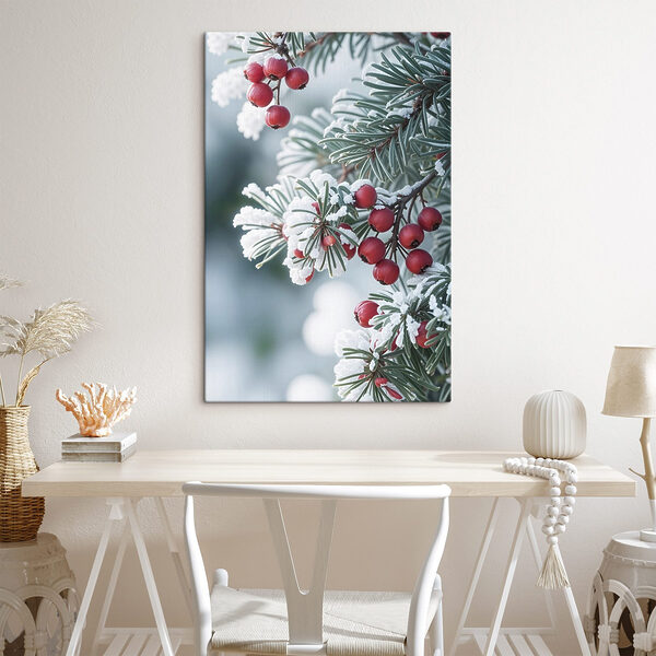 Winterbeeren inmitten von frostigen Zweigen. Winterbeeren inmitten von frostigen Zweigen.