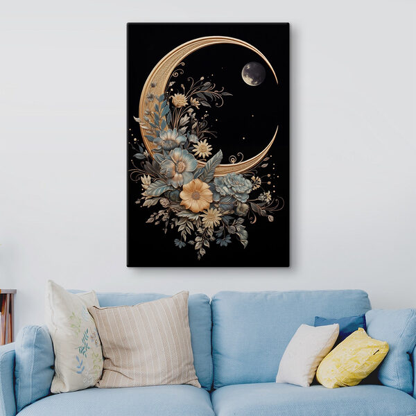 Mond mit Blumen und Blättern Mond mit Blumen und Blättern