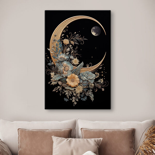 Mond mit Blumen und Blättern Mond mit Blumen und Blättern