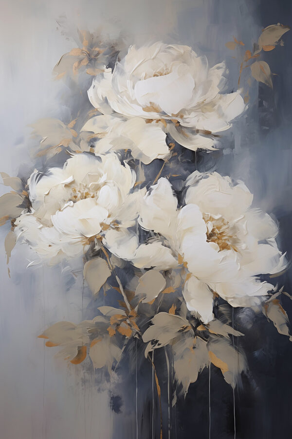 Malerei von weißen Blumen Malerei von weißen Blumen