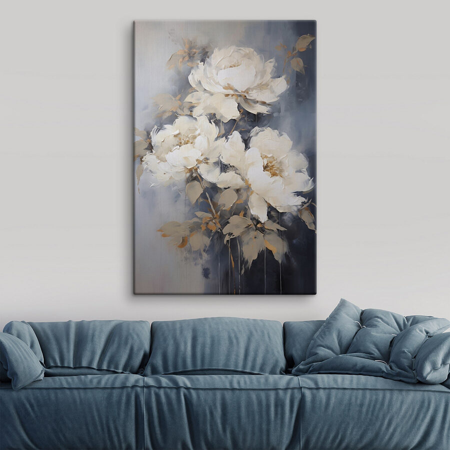 Malerei von weißen Blumen