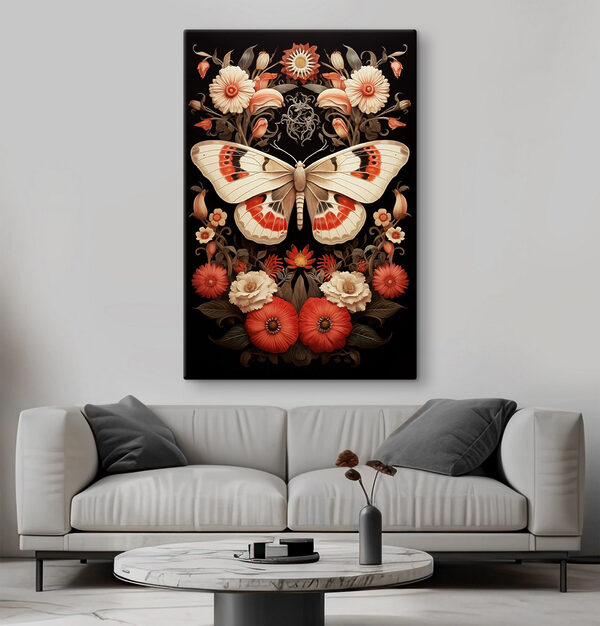 Schmetterling und Blumen auf einem schwarzen Hintergrund Schmetterling und Blumen auf einem schwarzen Hintergrund