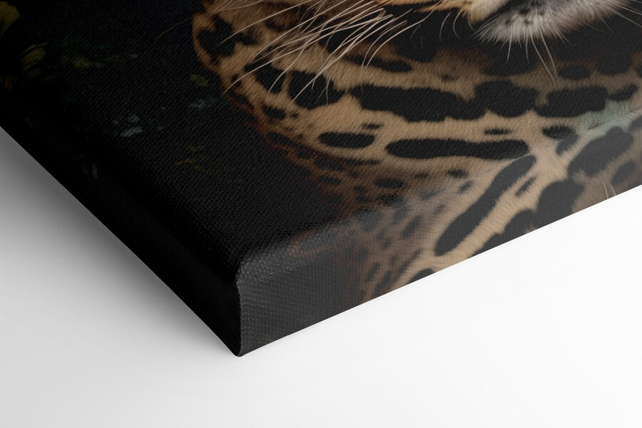 Leopard mit einer Krone und Blumen