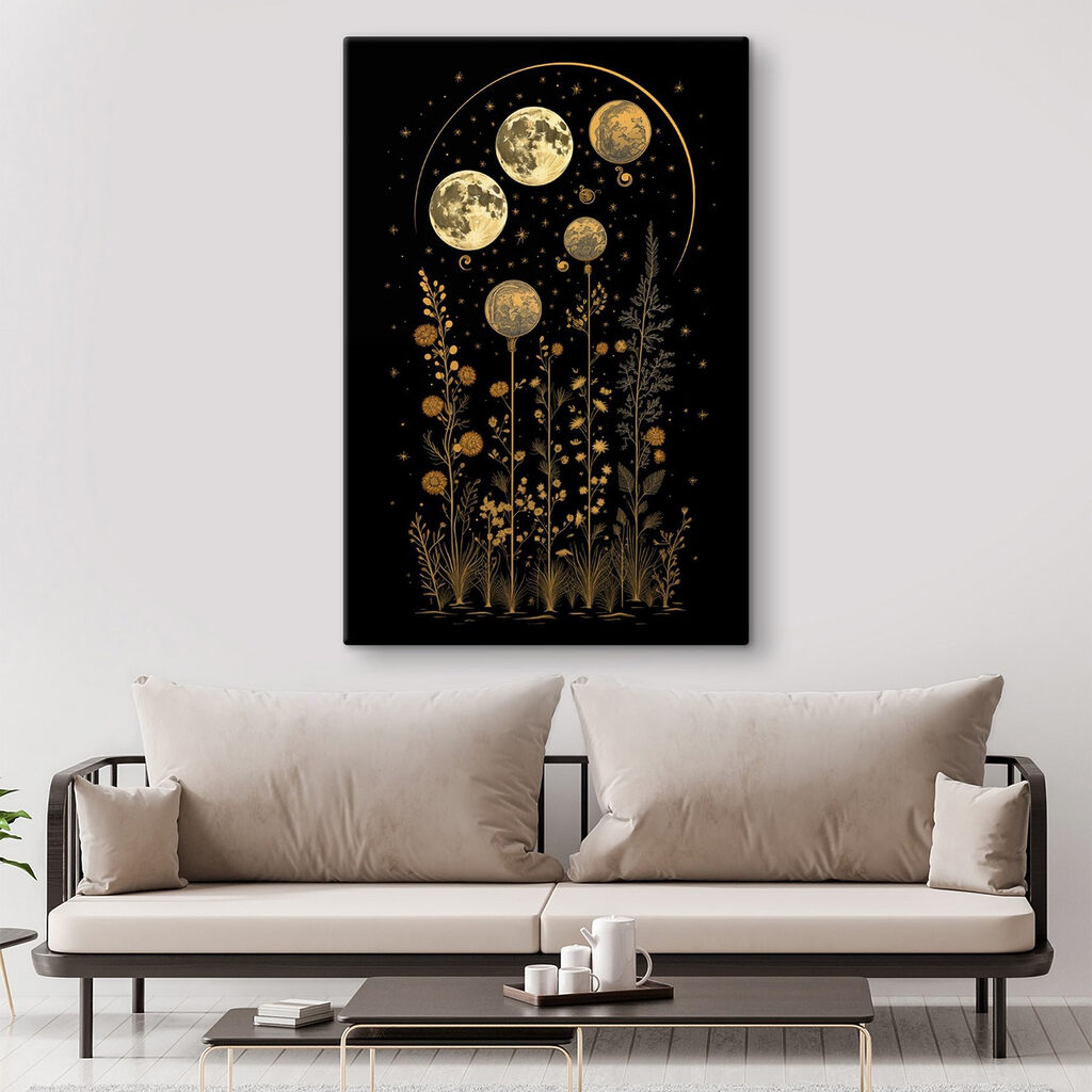 Moon phases in a black background Moon phases in a black background