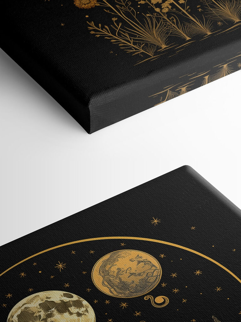 Moon phases in a black background Moon phases in a black background