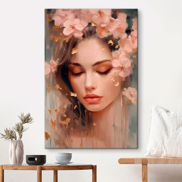 Frau mit Blumen im Haar Frau mit Blumen im Haar