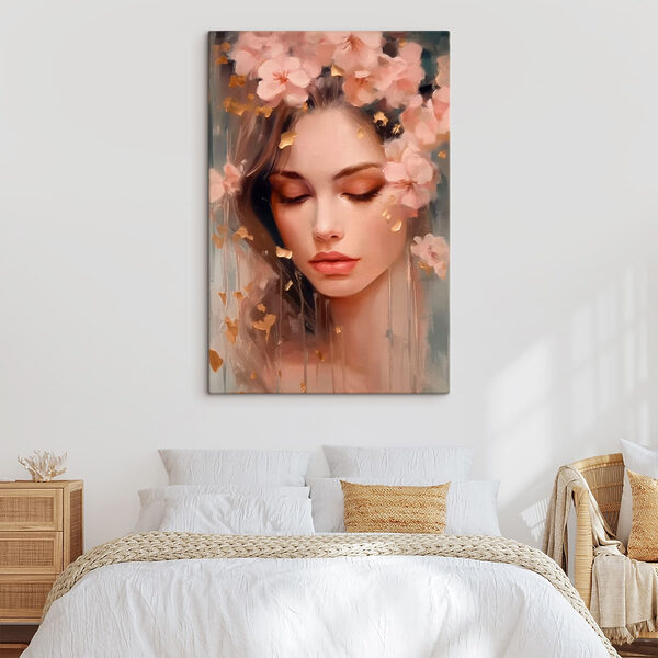 Frau mit Blumen im Haar Frau mit Blumen im Haar