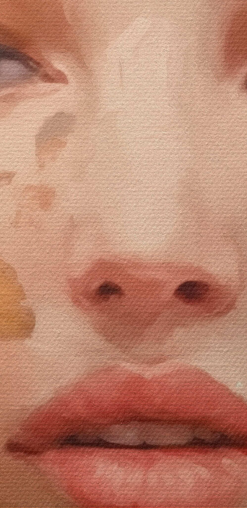 Woman with flowers around her face Woman with flowers around her face