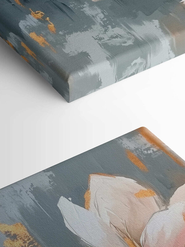 Painting of flowers on a blue background