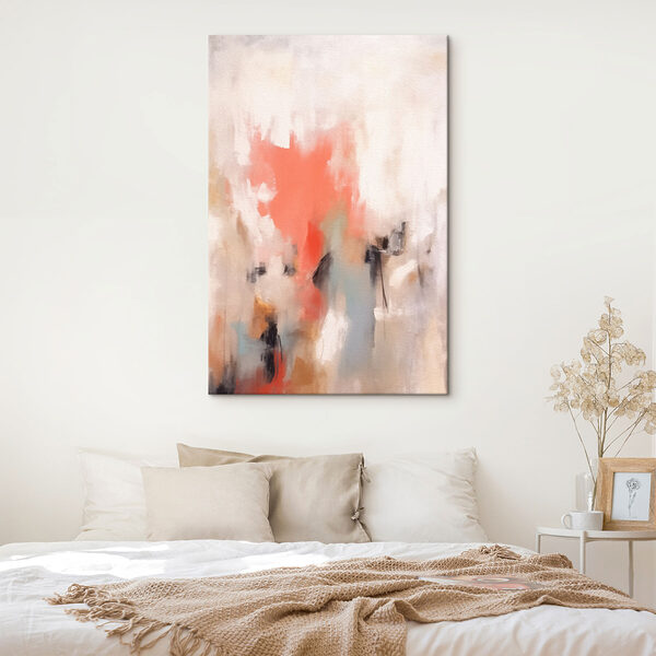 Gemälde einer Person mit rosa und grauem Hintergrund Gemälde einer Person mit rosa und grauem Hintergrund