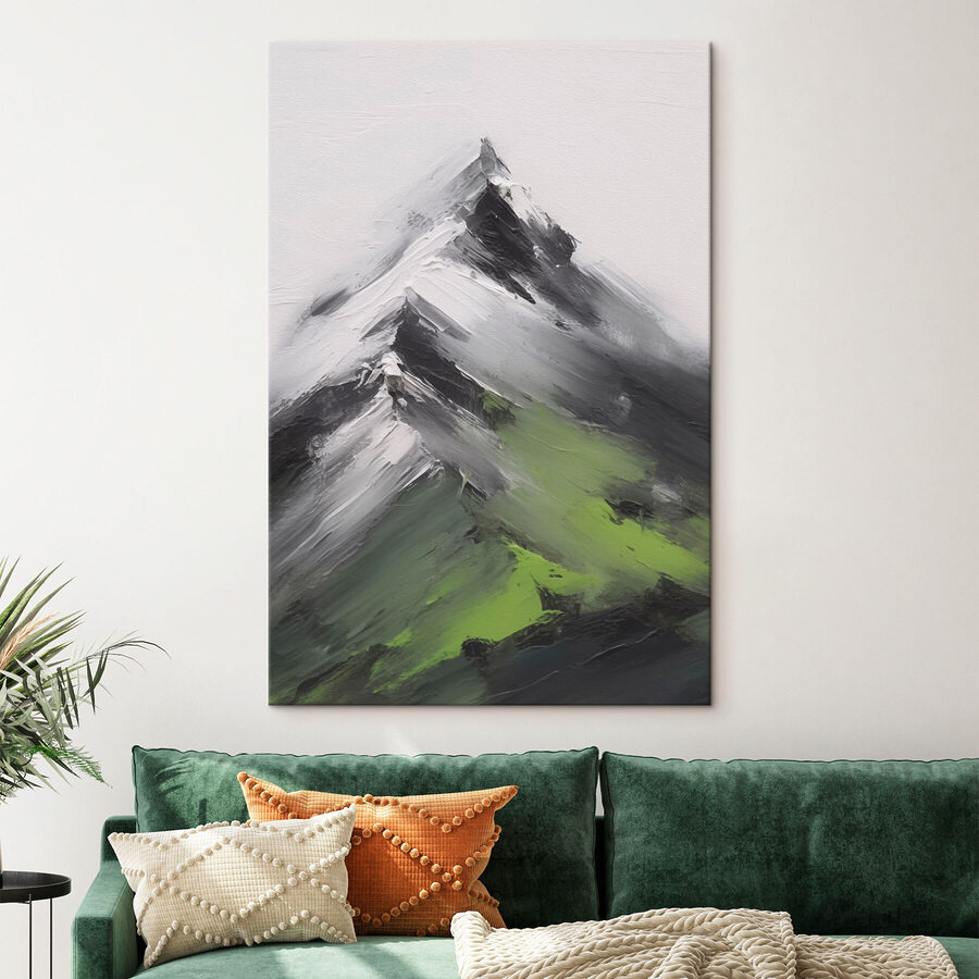 Wandbilder Gemälde eines Berggipfels – Bild 2