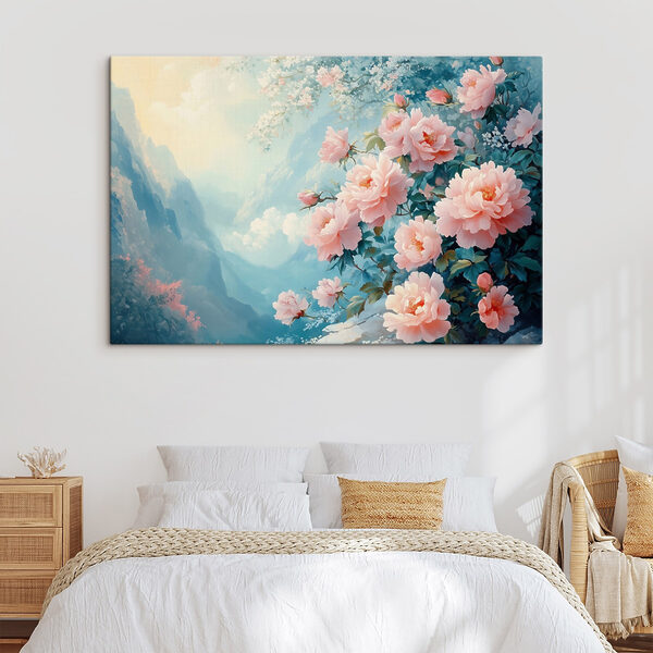 Gemälde mit rosa Blumen Gemälde mit rosa Blumen