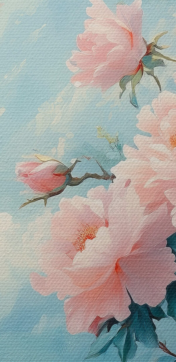 Gemälde mit rosa Blumen Gemälde mit rosa Blumen