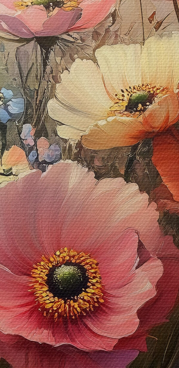 Gemälde von Blumen auf einem Feld Gemälde von Blumen auf einem Feld