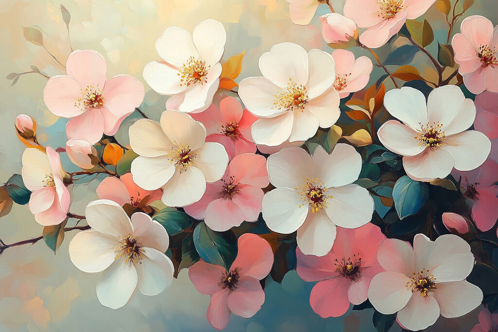 Group of flowers on a branch Group of flowers on a branch